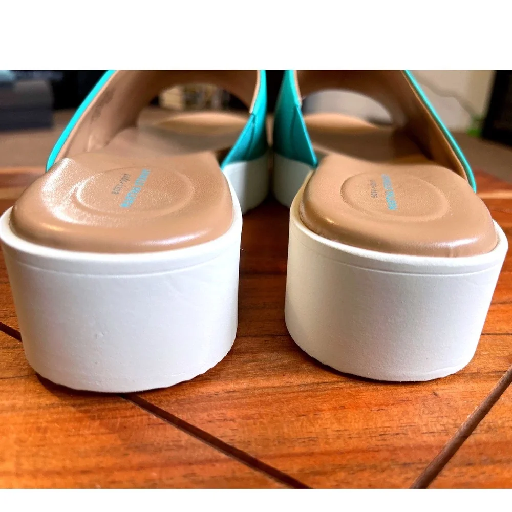 Martha Stewart Easy Spirit Francey Platform Slide Sandals Medium Blue 6M